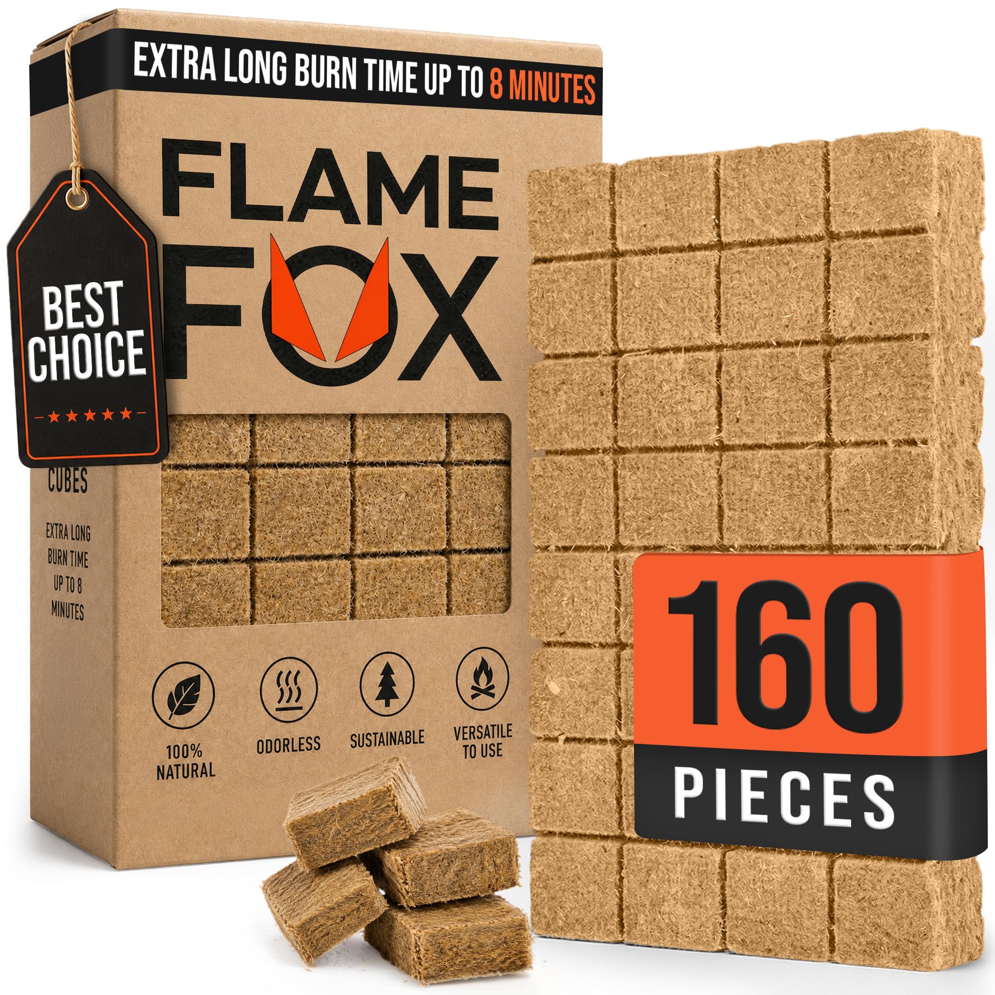 Amazon.com : FlameFox Fire Starter Cubes 160 pcs - Quick Natural